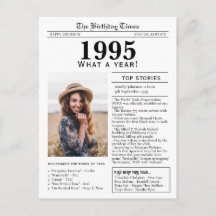 Cartão de Aniversário de Jornal de 1995