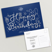 Cartão de Aniversário Empresarial Logo Business Fu