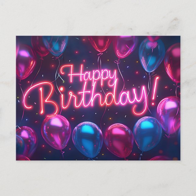 Cartão Postal De Festividades Cartão de Aniversário Feliz (Frente)