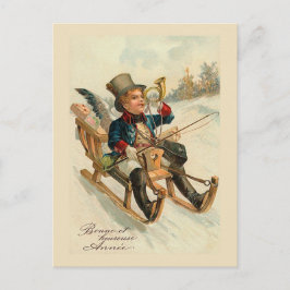 Cartão Postal De Festividades Cartão de Ano Novo "Bonne et heure Annee"