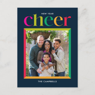 Cartão Postal De Festividades Cartão de Ano Novo Edgy Frame