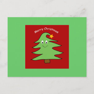 Cartão Postal De Festividades Cartão de Árvore de Natal engraçado