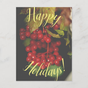 Cartão Postal De Festividades Cartão de Boas Festas com Frutas Vermelhas