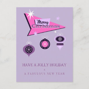 Cartão Postal De Festividades Cartão de Boas Festas com Placa de Natal Vermelho 