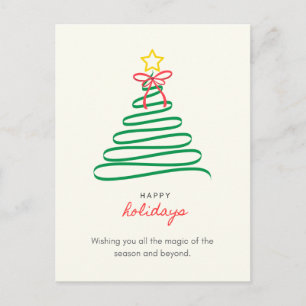 Cartão Postal De Festividades Cartão de Boas Festas de Árvore de Natal Minimalis