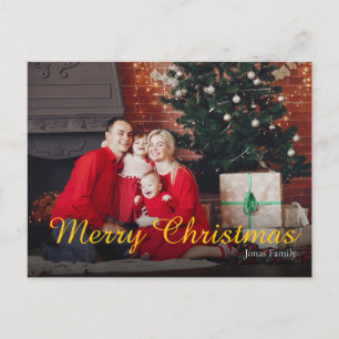 Cartão Postal De Festividades Cartão de Boas Festas de Natal com Foto da Família
