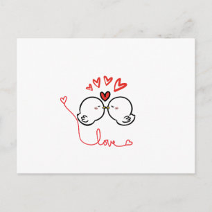 Cartão Postal De Festividades Cartão de Boas Vindas de Pássaros de Amor Beijando