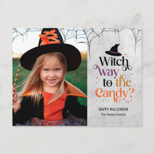 Cartão Postal De Festividades Cartão De Bruxo Para O Docinho Halloween