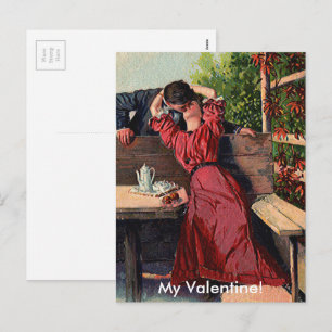 Cartão Postal De Festividades Cartão de casal beijando do Dia dos Namorados Vint