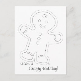 Cartão Postal De Festividades Cartão de Coloração Homem Gingerpão