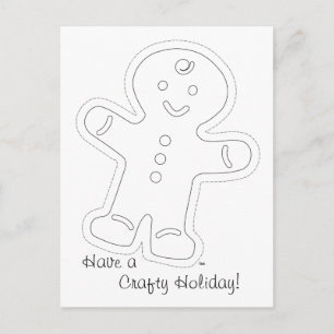 Cartão Postal De Festividades Cartão de Coloração Homem Gingerpão