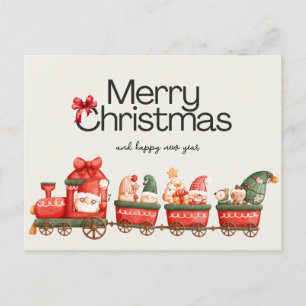 Cartão Postal De Festividades Cartão de Comboio de Natal Whimsic