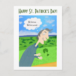 Cartão Postal De Festividades Cartão de Dia de São Patrício Sorte Irlandesa