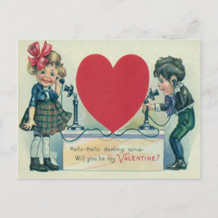 Cartão Postal De Festividades Cartão de Dia dos Namorados de Casal Vintage Retro