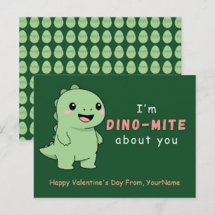 Cartão Postal De Festividades Cartão de Dia dos Namorados de Dinossauro Fofo – E