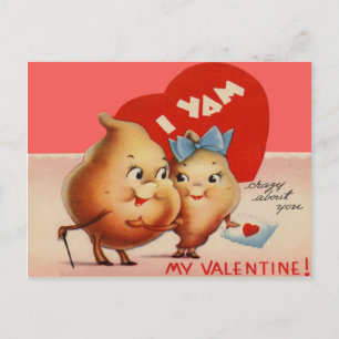 Cartão Postal De Festividades Cartão de Dia dos Namorados de Inhame Retrô Vintag
