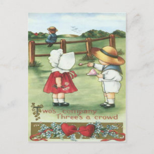 Cartão Postal De Festividades Cartão de Dia dos Namorados de Menino Retro Vintag