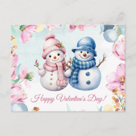 Cartão Postal De Festividades Cartão de Dia dos Namorados Feliz com Boneco de Ne