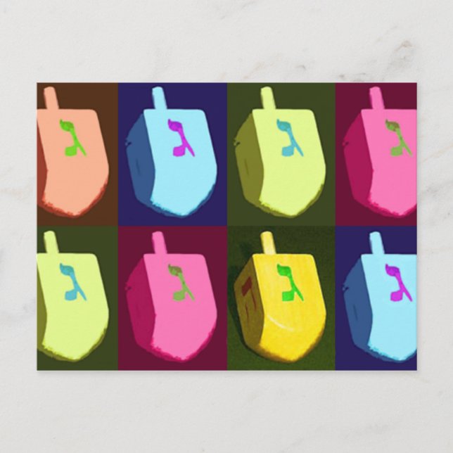 Cartão Postal De Festividades Cartão de Dreidel Hanukkah (Frente)