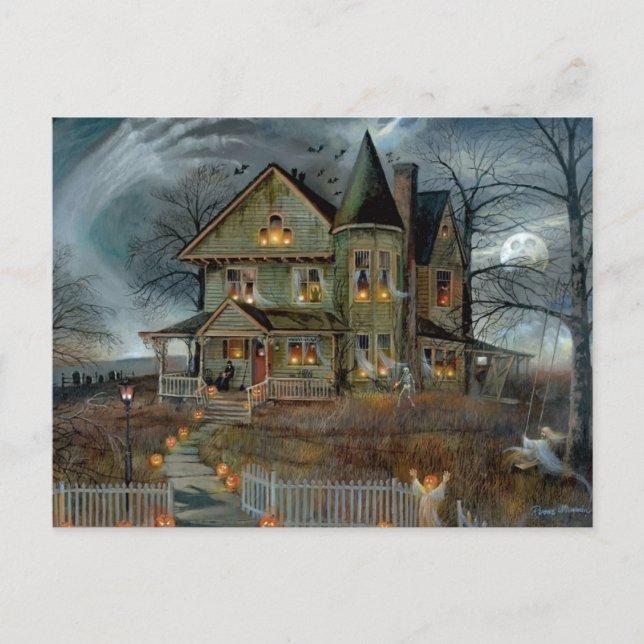 Cartão Postal De Festividades Cartão de Feriado de Feliz Halloween Dobrado (Frente)