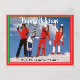 Cartão Postal De Festividades Cartão de Férias com Nome da Família Mínimo 1 Foto