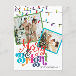 Cartão Postal De Festividades Cartão de Férias da Família de Natal feliz e Brilh
