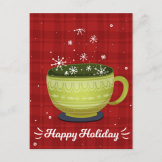 Cartão Postal De Festividades Cartão de Férias de Café Café de inverno bonito