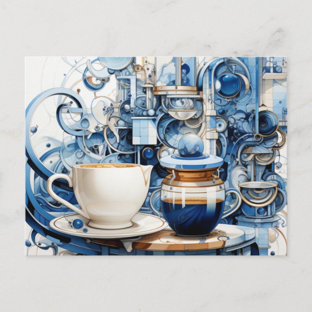 Cartão Postal De Festividades Cartão de Férias de Chá e Café (Frente)