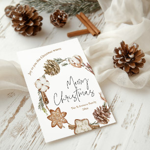 Cartão Postal De Festividades Cartão de Férias de Natal Minimalista