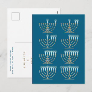 Cartão Postal De Festividades Cartão de Férias de Oito Noites de Hanukkah