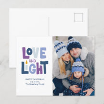 Cartão de Férias Feliz Hanukkah de "Amor e Luz"