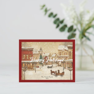 Cartão Postal De Festividades Cartão de férias feliz personalizado família vinta