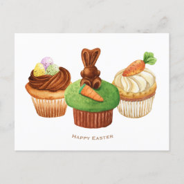 Cartão Postal De Festividades Cartão de Férias para Cupcakes Coelhinhos do felz 