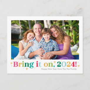 Cartão Postal De Festividades Cartão de Foto de Ano Novo Feliz Bring It On