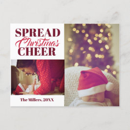 Cartão Postal De Festividades Cartão de Foto de Natal Vinho Tinto Espalhe Alegri