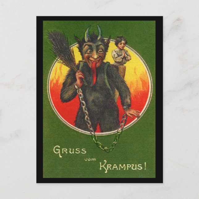 Cartão Postal De Festividades Cartão de Gruss Vom Krampus (Frente)