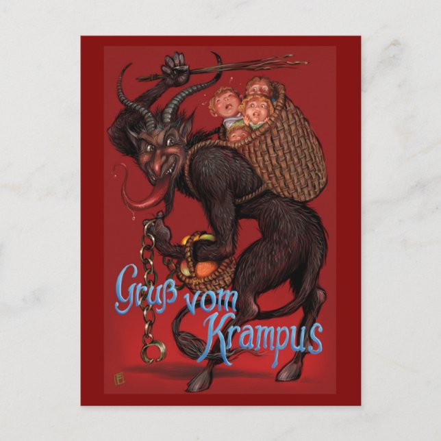 Cartão Postal De Festividades Cartão de Krampus (Frente)