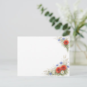 Cartão Postal De Festividades Cartão de lugar floral minimalista romântico