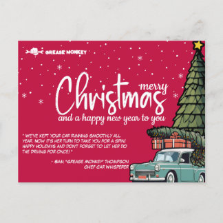 Cartão Postal De Festividades Cartão de Mensagem de Cuidado com o Carro Festivo