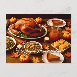 Cartão Postal De Festividades Cartão de Mesa de Ação de Graças
