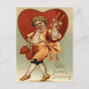 Cartão Postal De Festividades Cartão de Namorados Vintage Retro Victorian Boy H