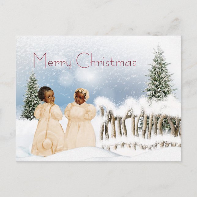 Cartão Postal De Festividades Cartão de Natal Afro-Americano (Frente)