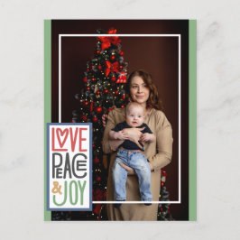 Cartão Postal De Festividades Cartão de Natal Amor Paz & Alegria (adicione sua f
