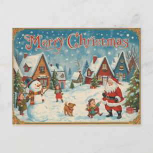 Cartão Postal De Festividades Cartão de Natal Antigo