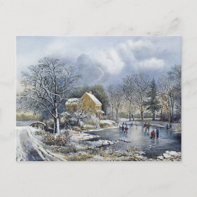 Cartão Postal De Festividades Cartão de Natal antiquado (Frente)
