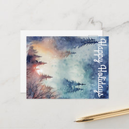 Cartão Postal De Festividades Cartão de Natal aquarela