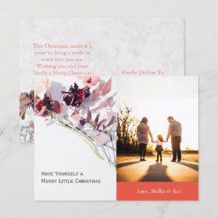 Cartão Postal De Festividades Cartão de Natal - Bela Rosa e Família