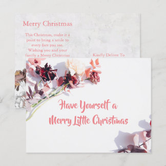 Cartão Postal De Festividades Cartão de Natal - Bonita Rosa