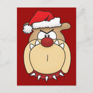Cartão Postal De Festividades Cartão de Natal Bulldog