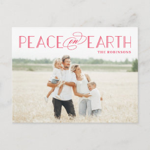 Cartão Postal De Festividades Cartão de Natal Colorido Editável Paz na Terra